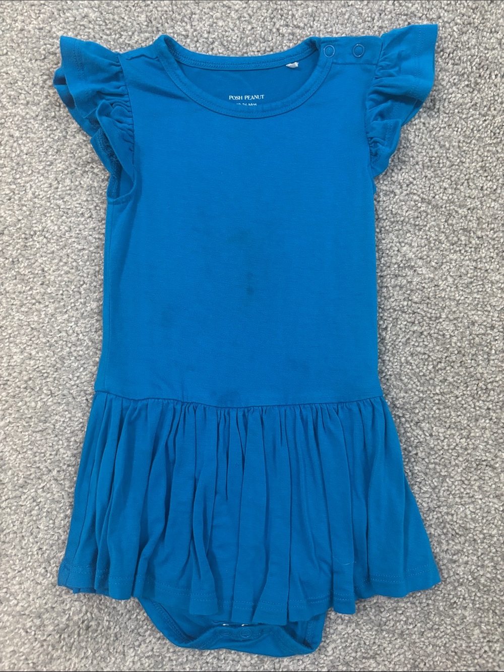 Posh Peanut Bright Blue Flutter-Sleeve Dress